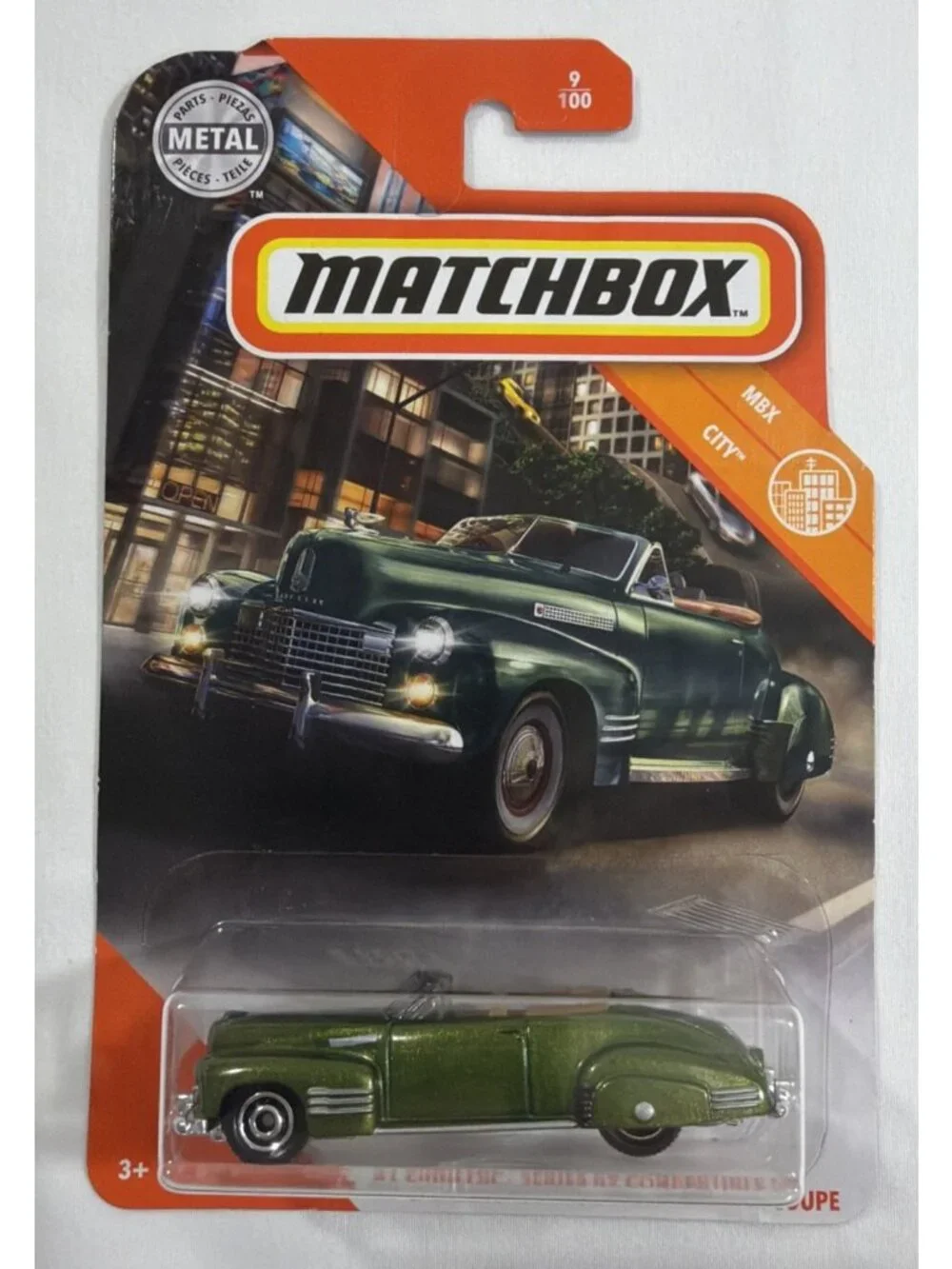 Matchbox Green '41 Cadillac Series 62 Convertible Coupe MBX City